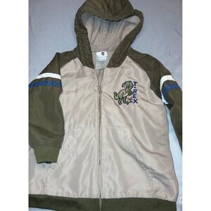 Hoodie T-Rex Dinosaur‎ Embroidered Jacket for Kids 4T Olive Green Khaki